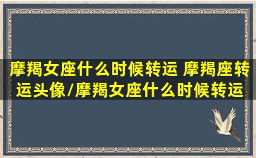 摩羯女座什么时候转运 摩羯座转运头像/摩羯女座什么时候转运 摩羯座转运头像-我的网站